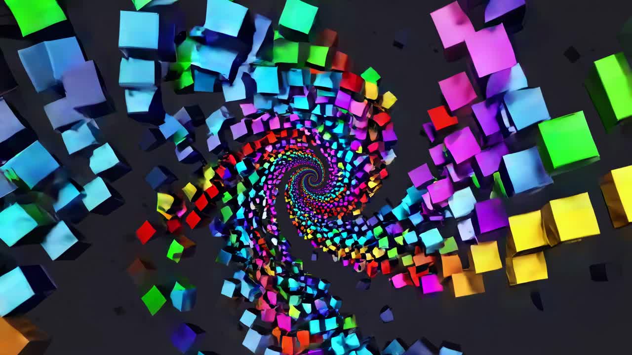 cubos espirales 3d abstractos y coloridos