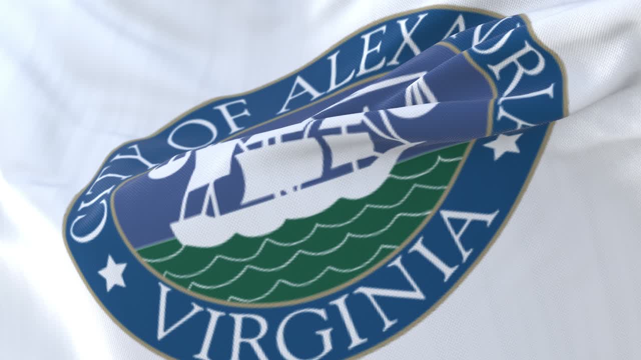 bandera de la ciudad de alejandría en virginia, estados unidos de américa - bucle