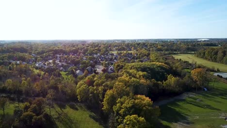 calm scene in suburban neighborhood