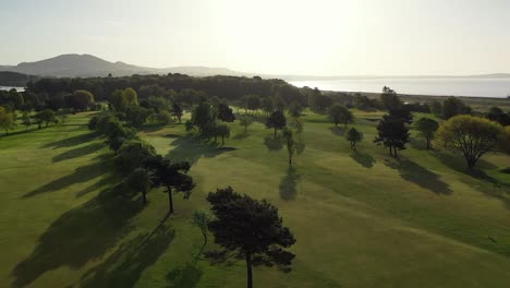 aerial flyover of golf course