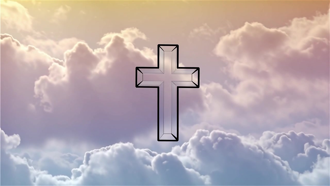 Croce Cristiana Luce Celestiale Sfondo per il Culto.