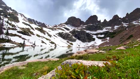 Amazing-time-lapse-from-secluded-lake-in-between-mountains-in-Colorado