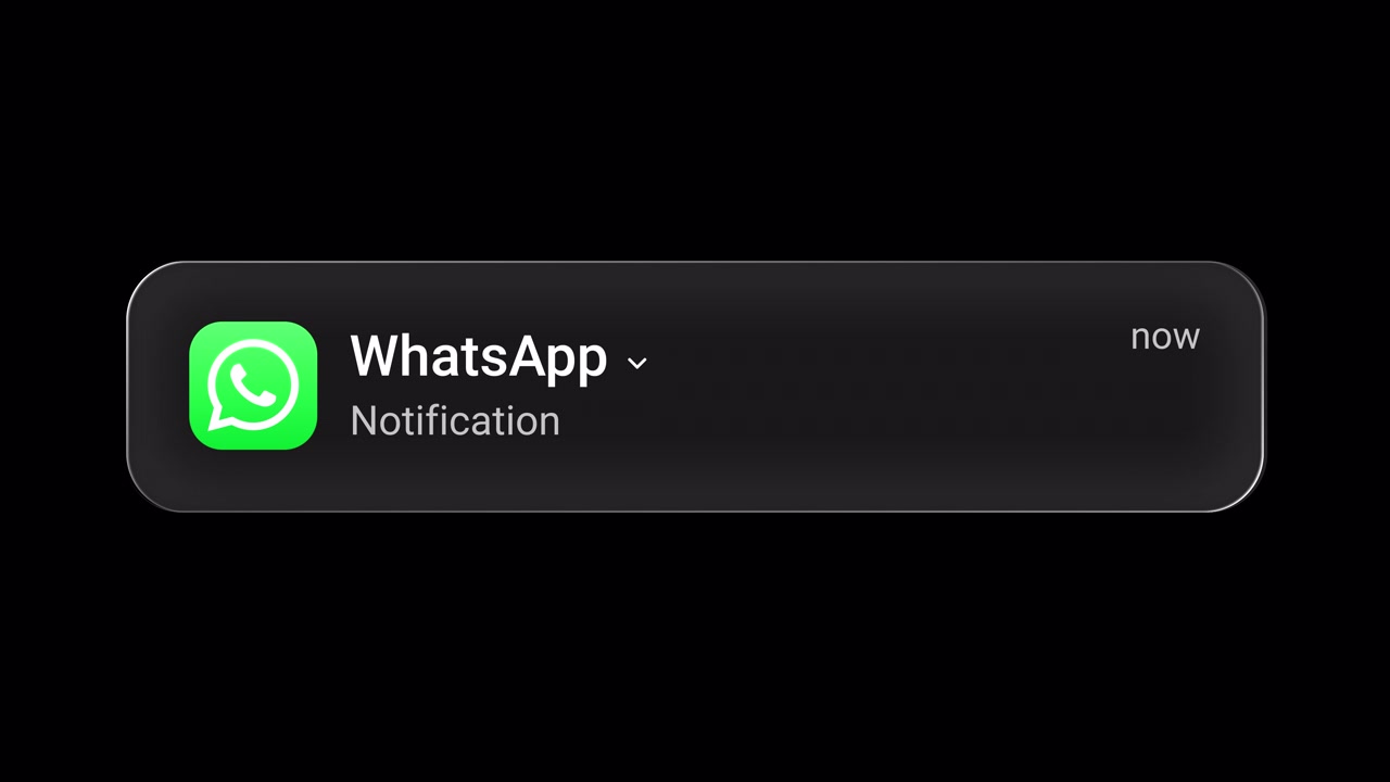 Powiadomienie WhatsApp z efektem płynnego szkła