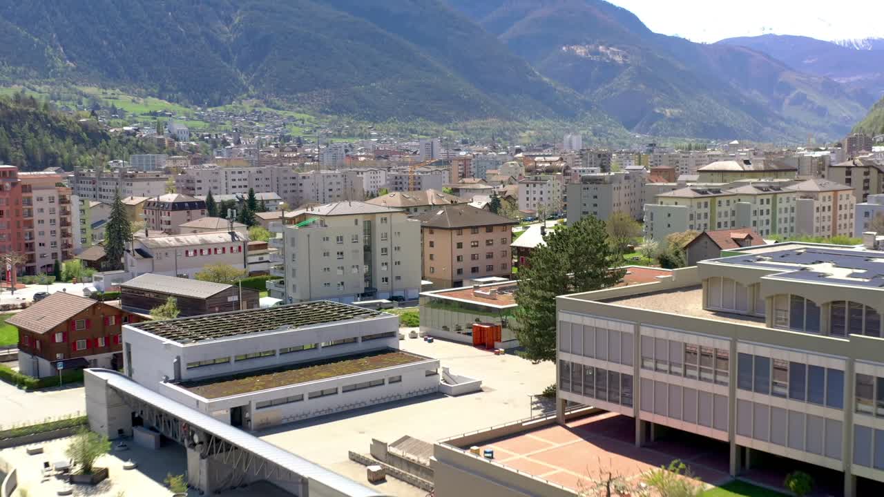 항공으로 월리스 스위스의 브리그 근처 네이터스