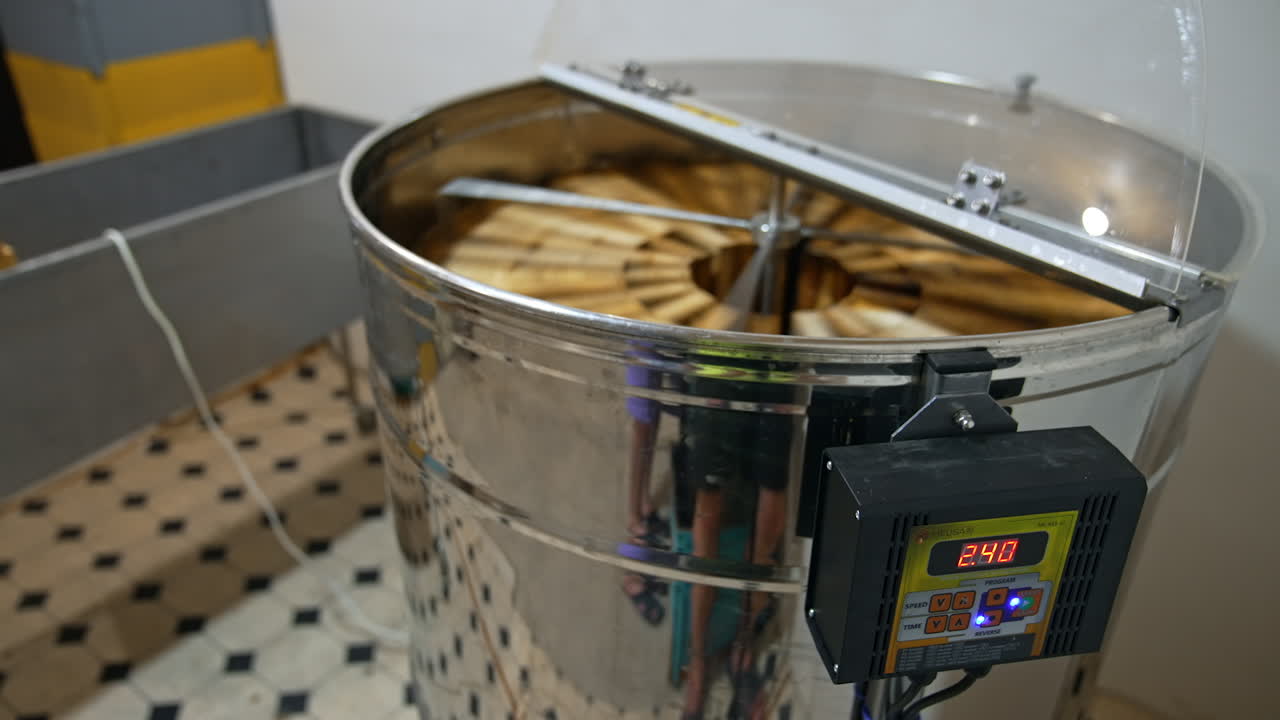Honey Extractor in Operation