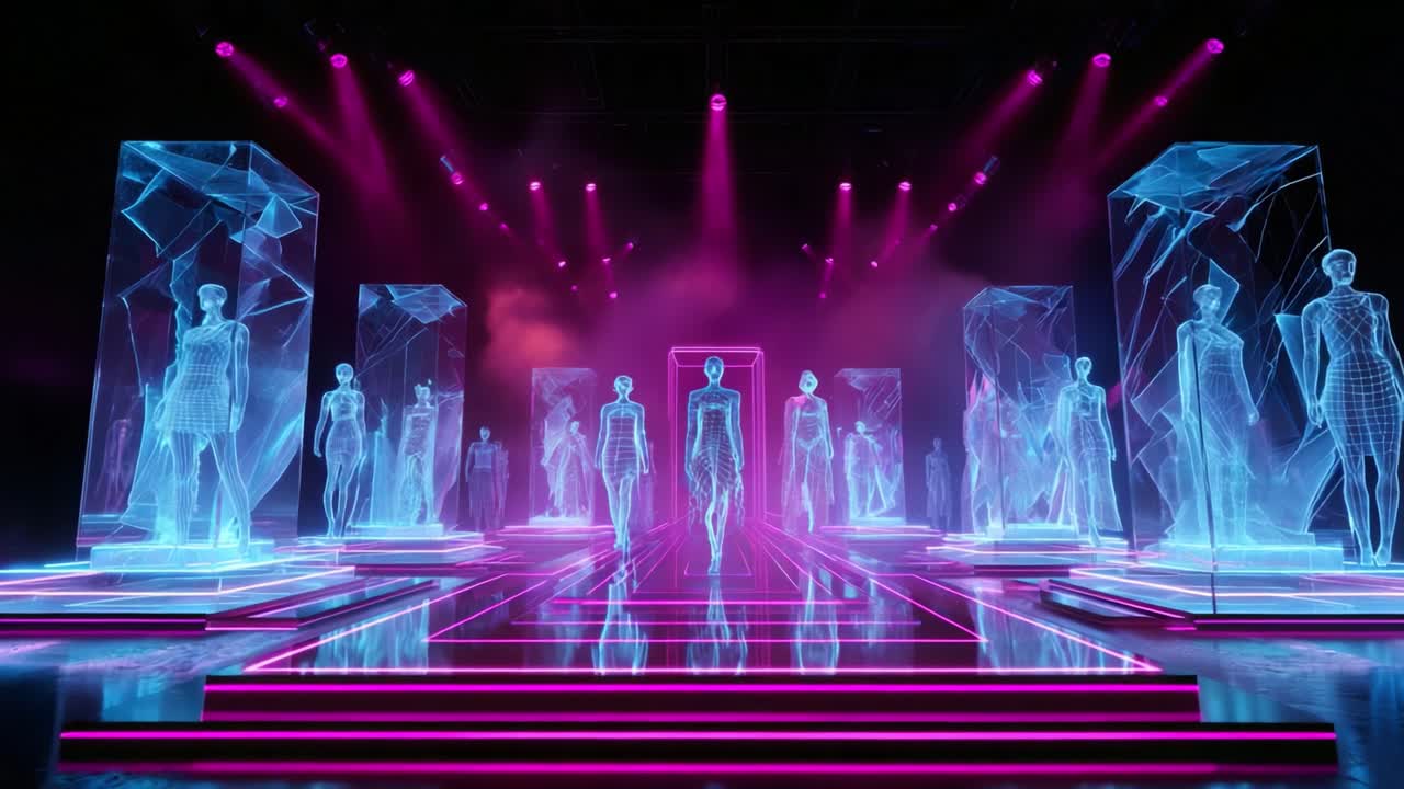 Futuristic Fashion Show with Hologram Models