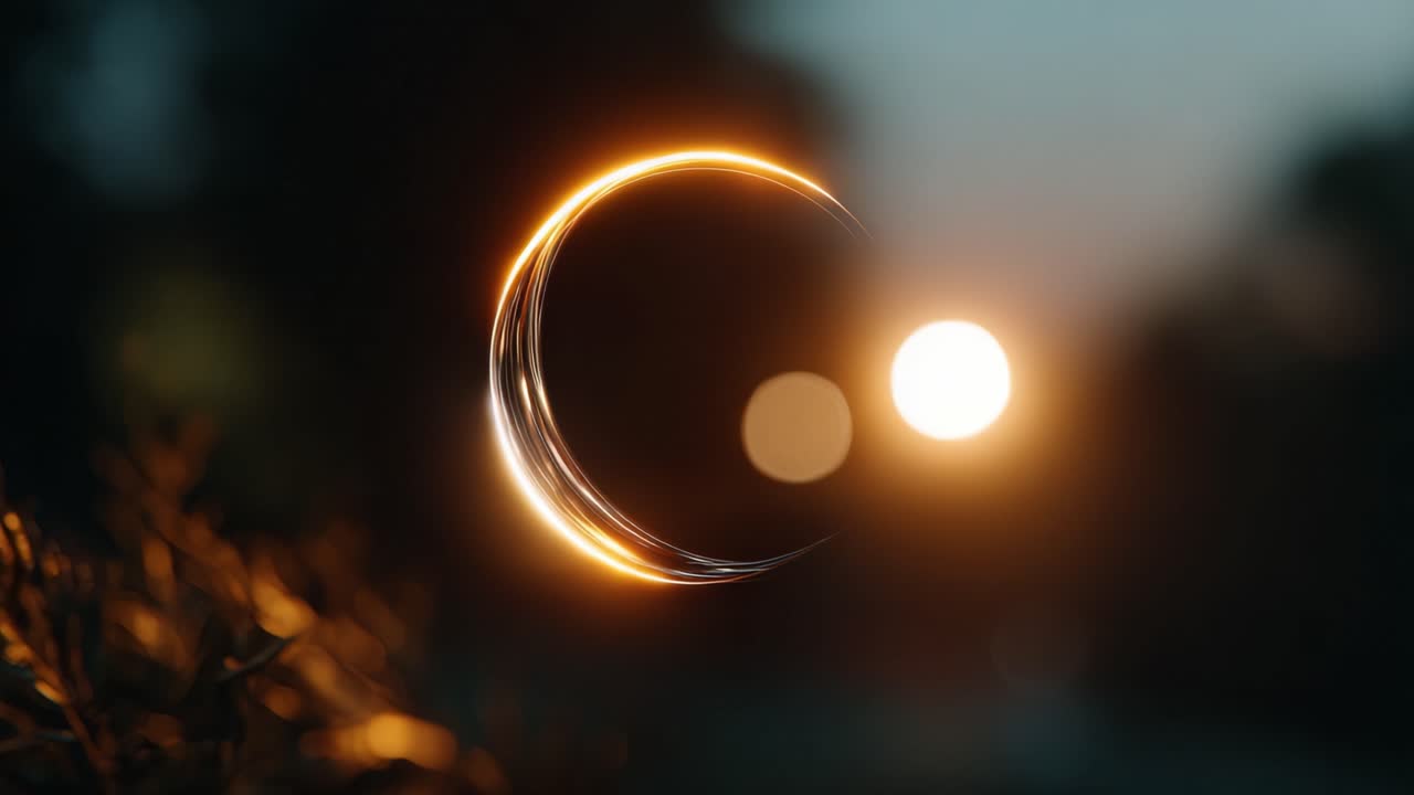 Transformação fascinante de um fenômeno celestial: a transição do anoitecer ao amanhecer com um lindo brilho de luz ao redor da Lua e do Sol