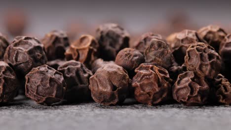 close-up of black peppercorns