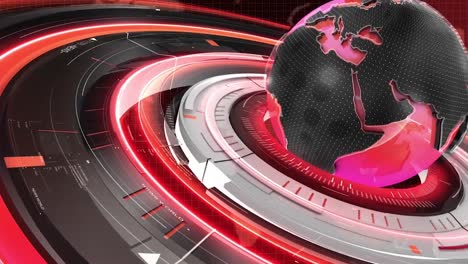3d digital world map news intro background