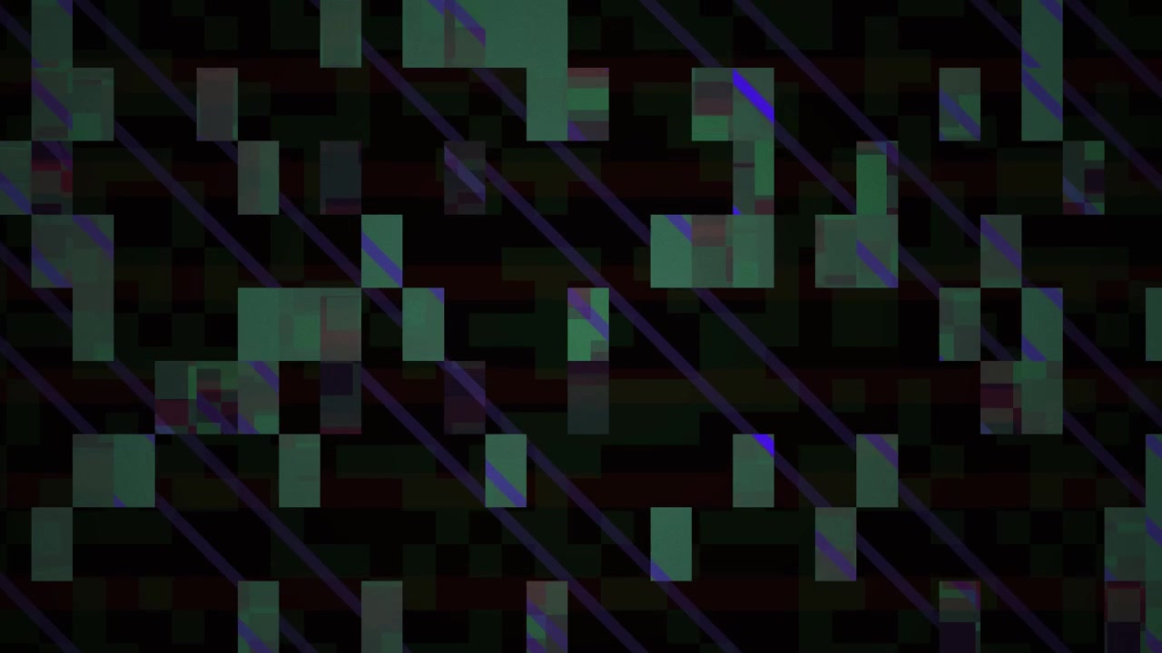 Patrón de glitch digital abstracto con bloques de píxeles y líneas en movimiento