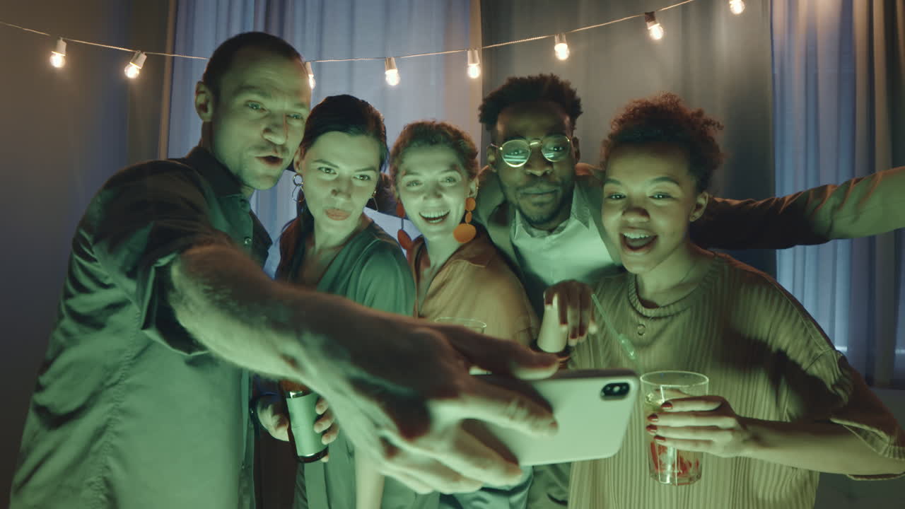 Group of Friends Partying Together at Home