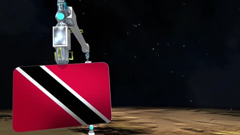 Trinidad And Tobago flag plate excavated from the planet.