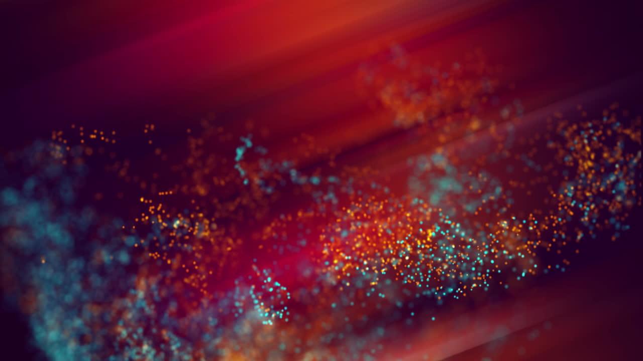 animación de luces brillantes en movimiento y ondas sobre un fondo negro