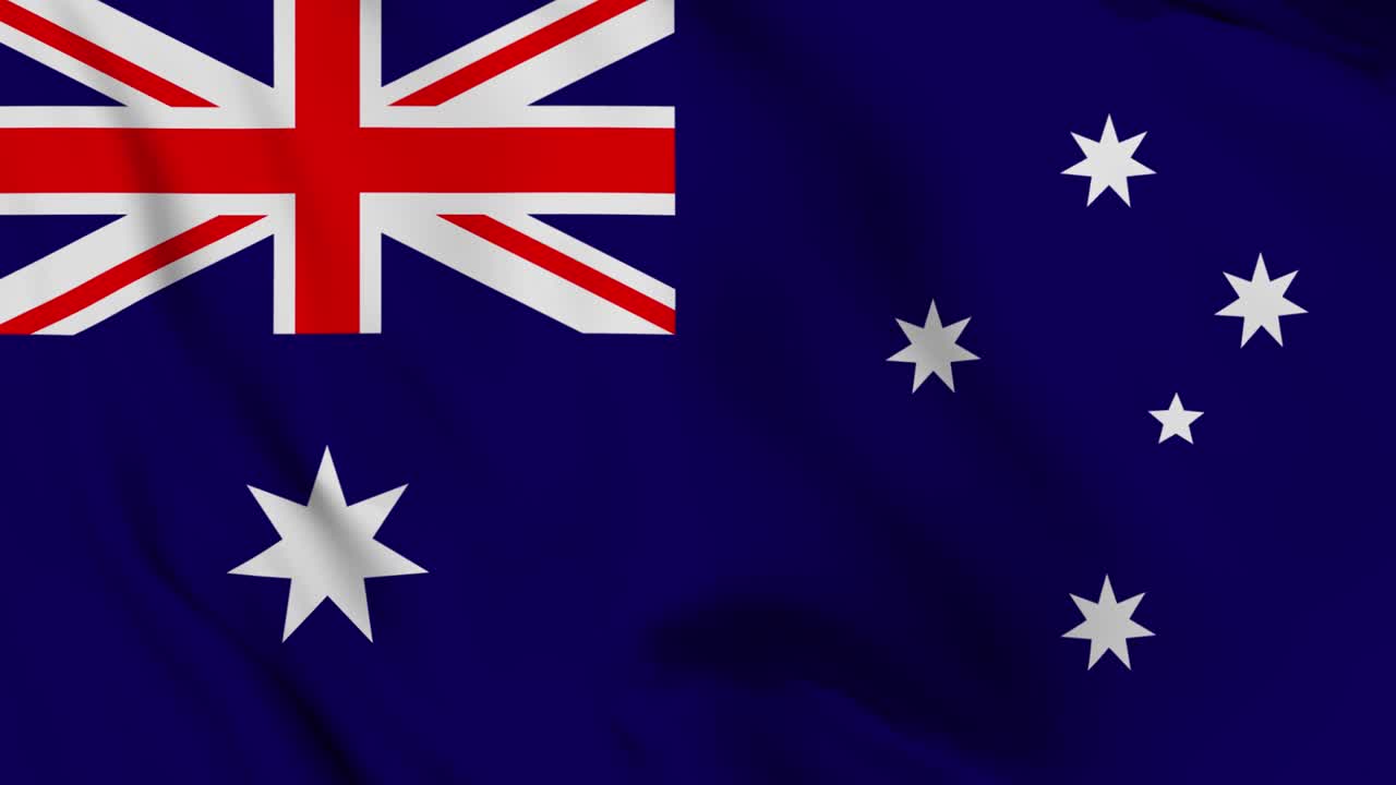 la bandera australiana 4k ondeando