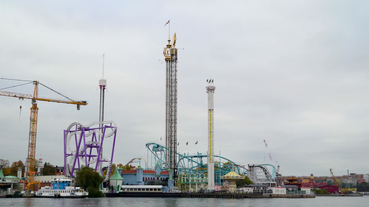 Tall towers from the amusement park area in Stockholm Sweden