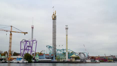 tall towers from the amusement park area in stockholm sweden