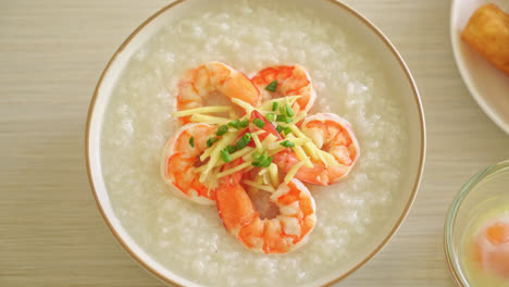 Congee-Con-Gambas-Y-Jengibre-Fresco