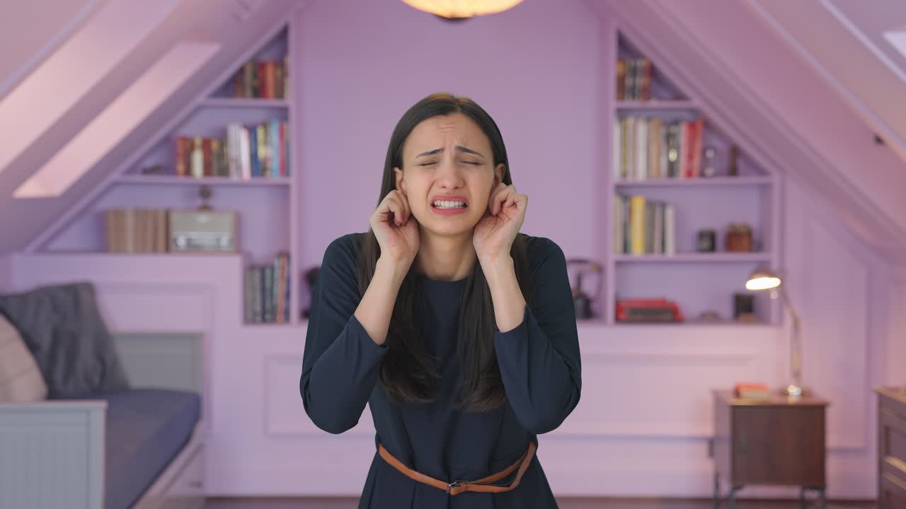 죄책감을 가진 인도 소녀가 사과하고 사과하고 있습니다.