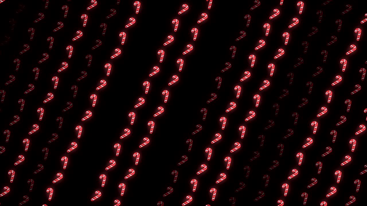 fondo de patrón de navidad de neón estroboscópico de bastón de caramelo en rojo, blanco y negro animación en bucle estroboscópica