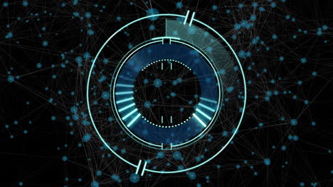 animation of network of connections over scope scanning