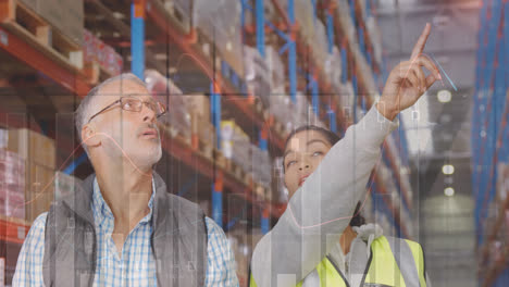 Animation-of-data-processing-over-people-working-in-warehouse