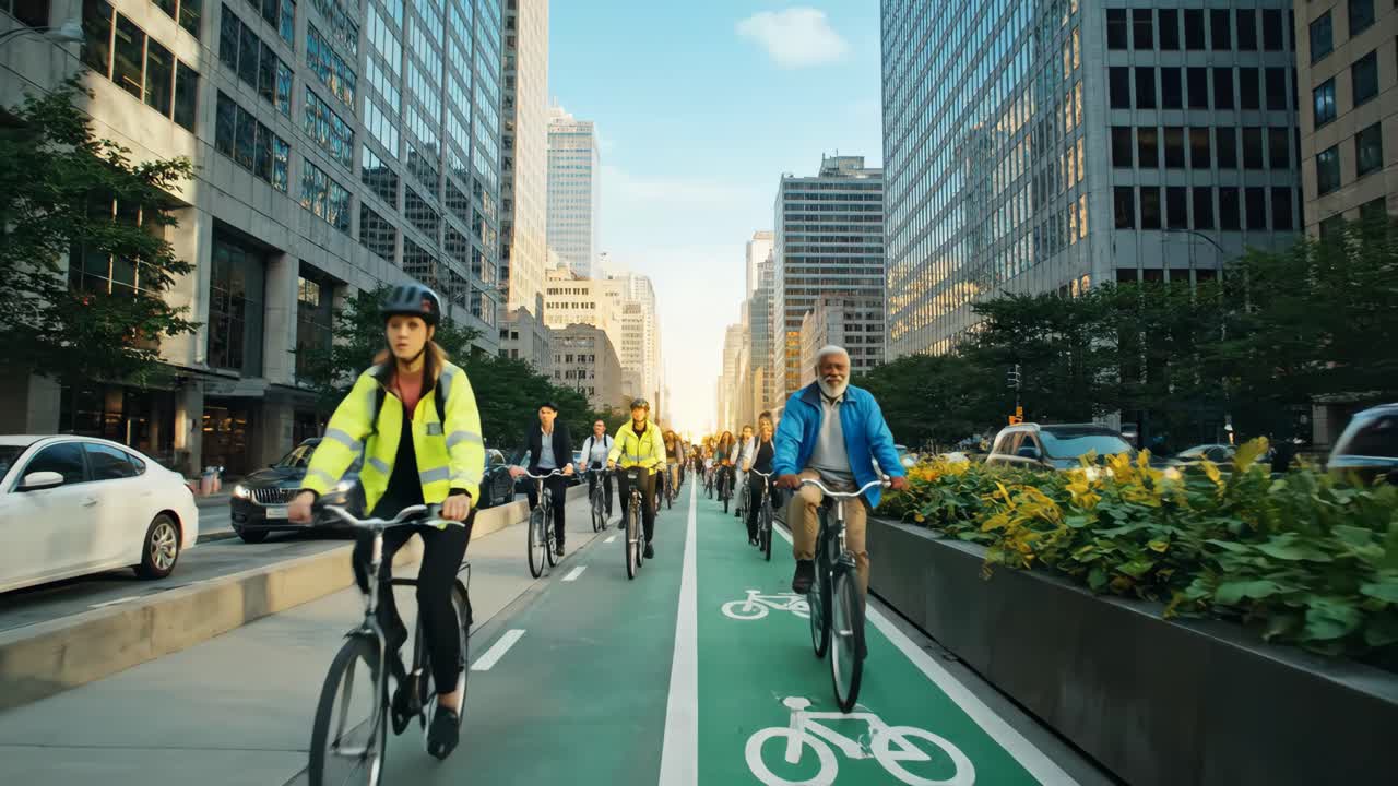 People Cycling in an Urban Environment