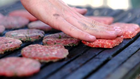 meatballs are put on the barbecue