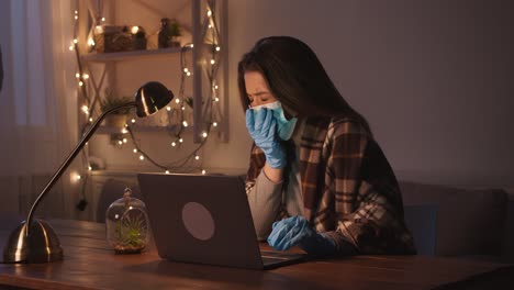 woman working from home during the pandemic