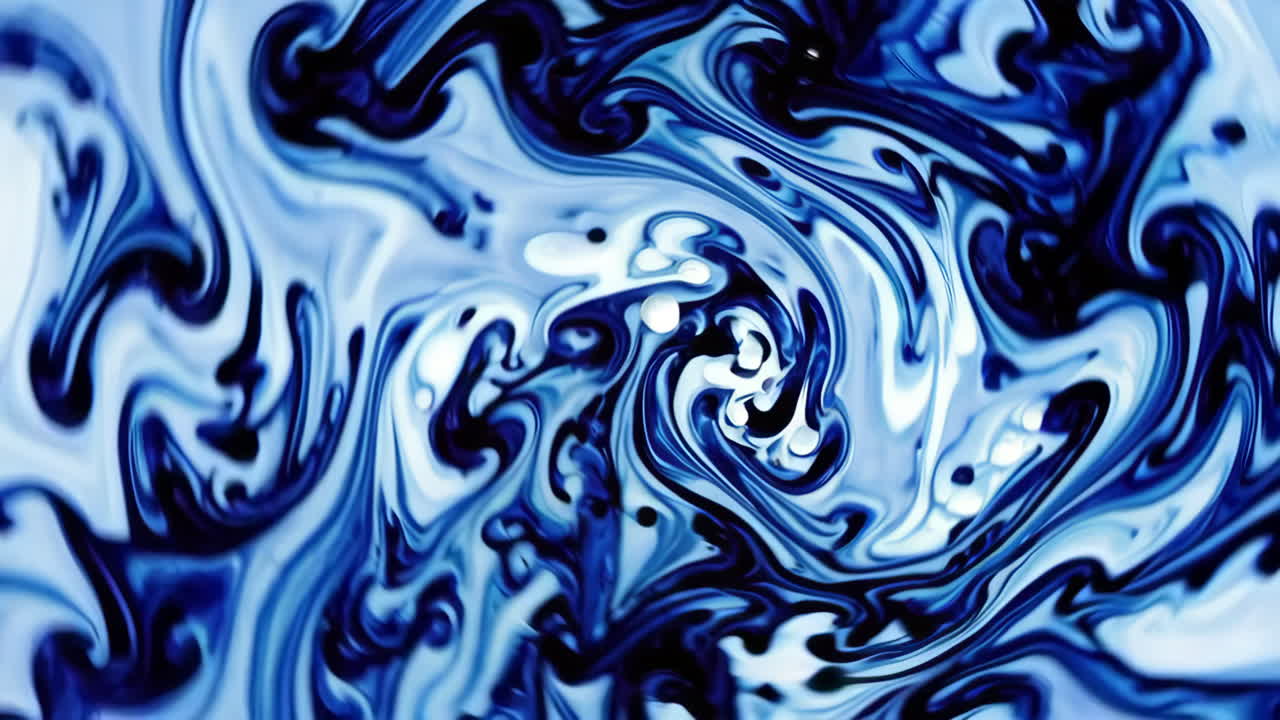 Abstract Blue and White Fluid Swirls