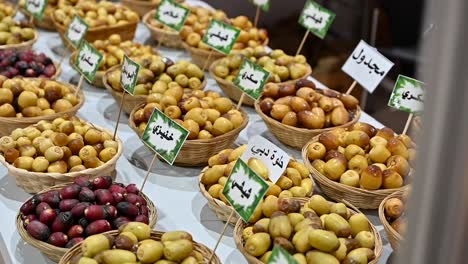 varieties of fresh emirati dates are displayed during the dates festival in the united arab emirates