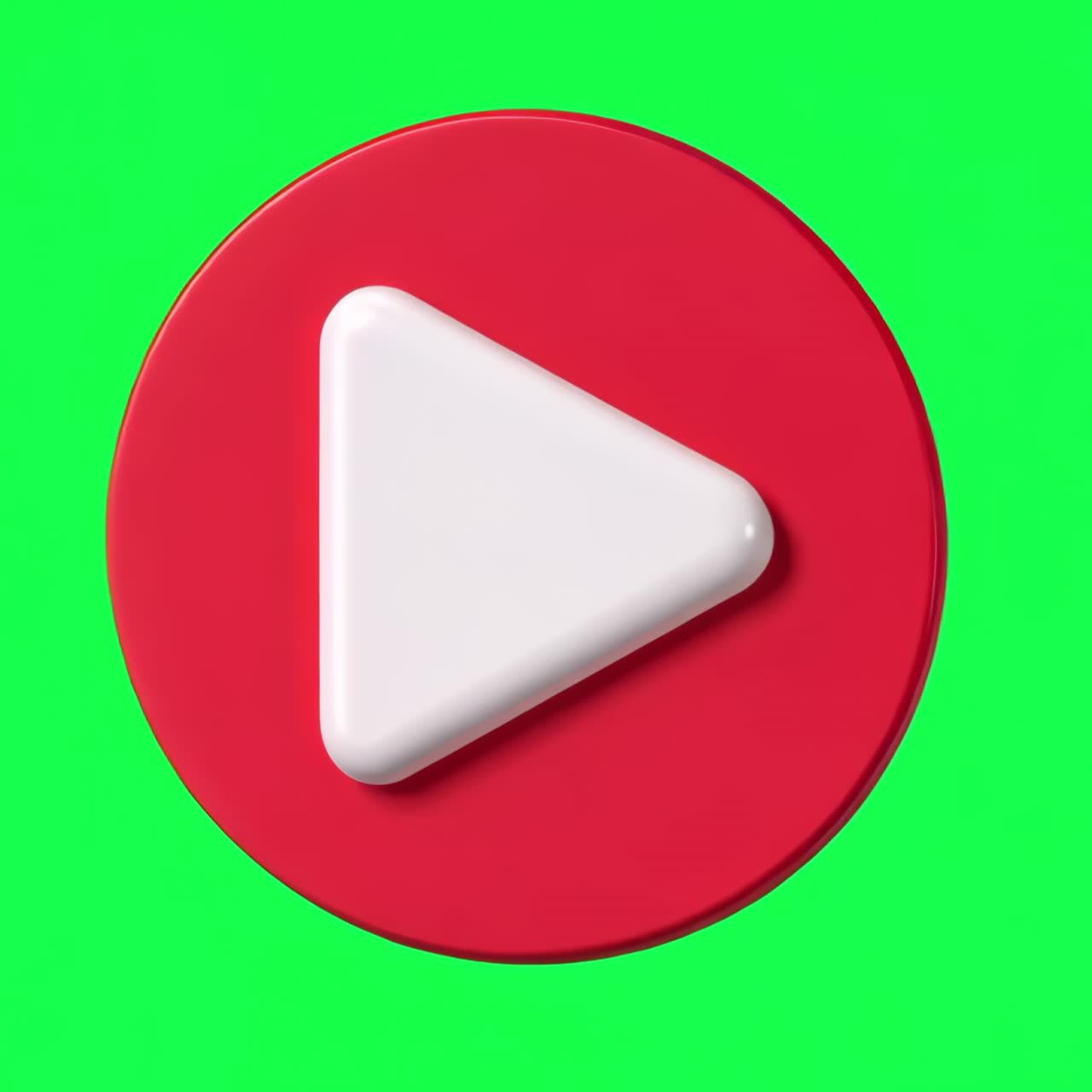 Play button animation, transparent 4K video, green screen