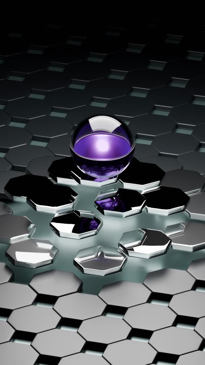 Abstract Metallic Sphere on Hexagonal Surface