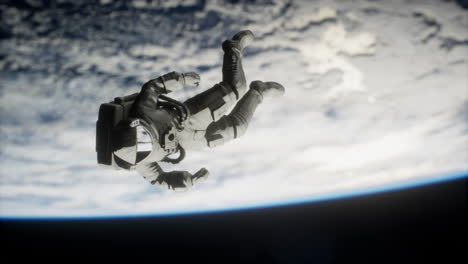 Astronaut-Schwebt-über-Der-Erde.-Elemente-Dieses-Von-Der-NASA-Bereitgestellten-Bildes