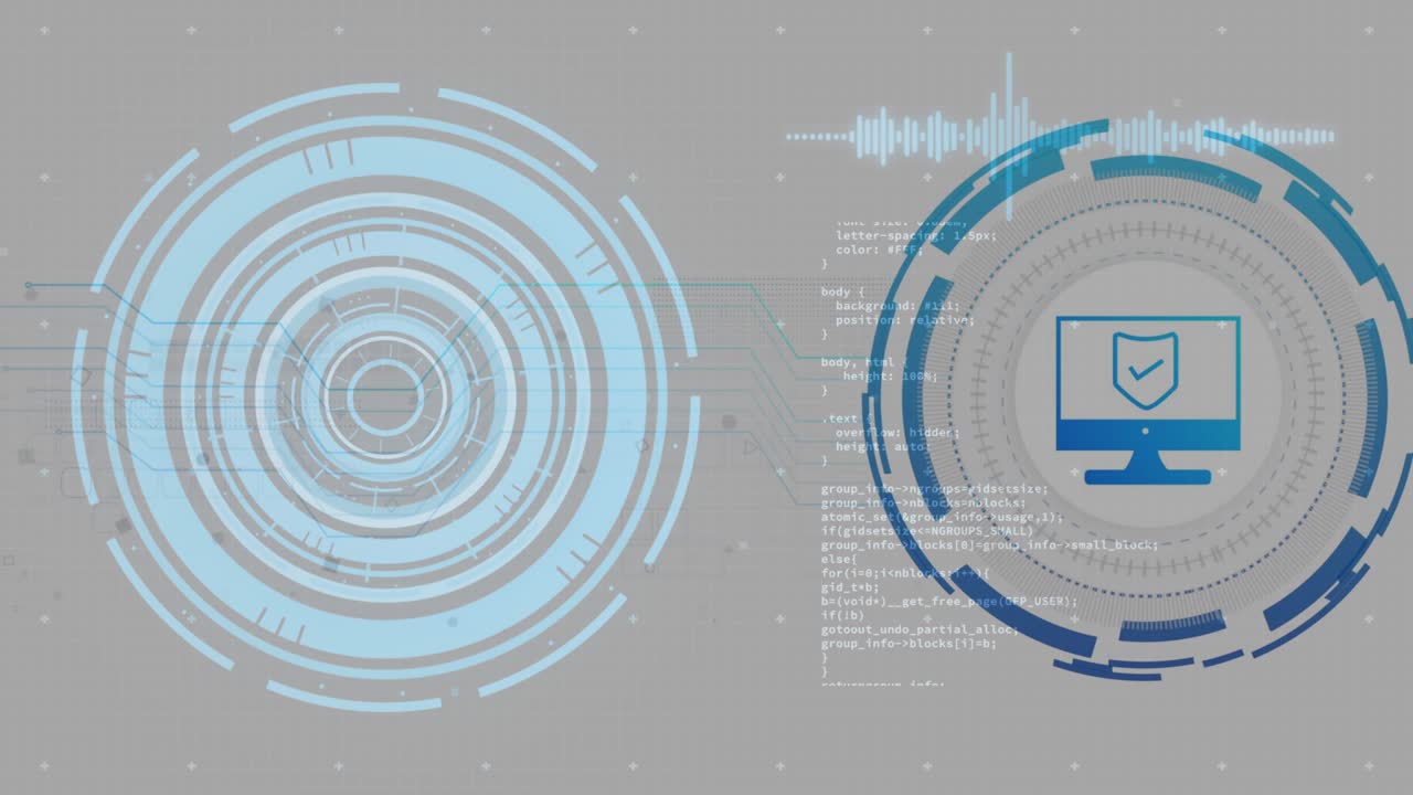 Uno scanner HUD pulsante si avvia, sincronizzando forma d'onda e codice, e inviando dati verso un anello monitor sicuro.