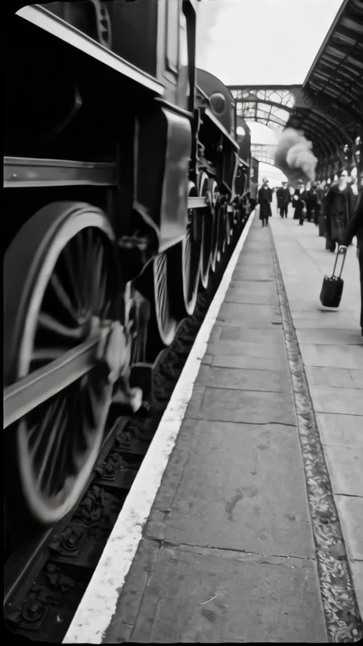 Vintage Steam Train at a Station