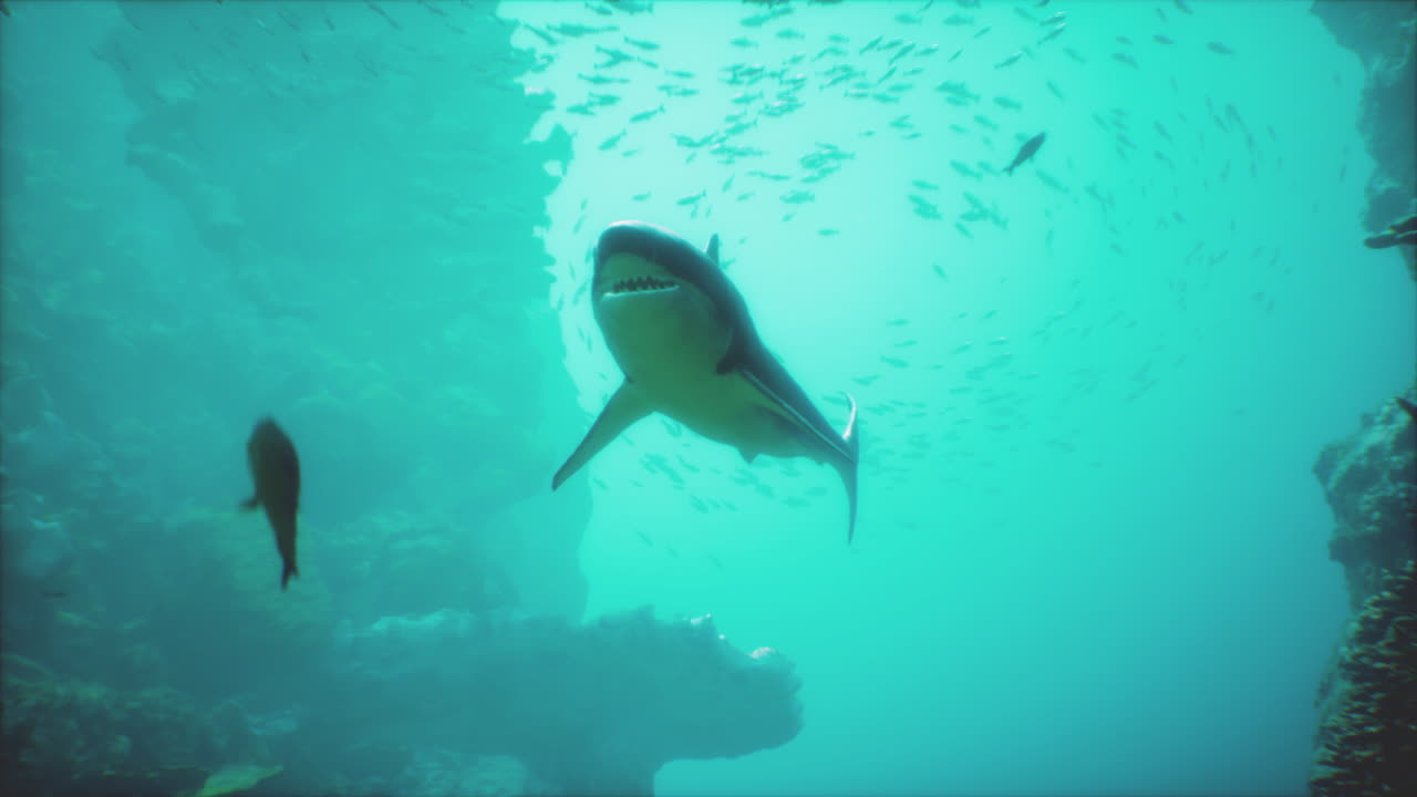 tiburón nadando en el océano