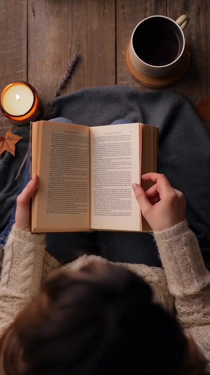 Donna che legge un libro mentre si rilassa a casa