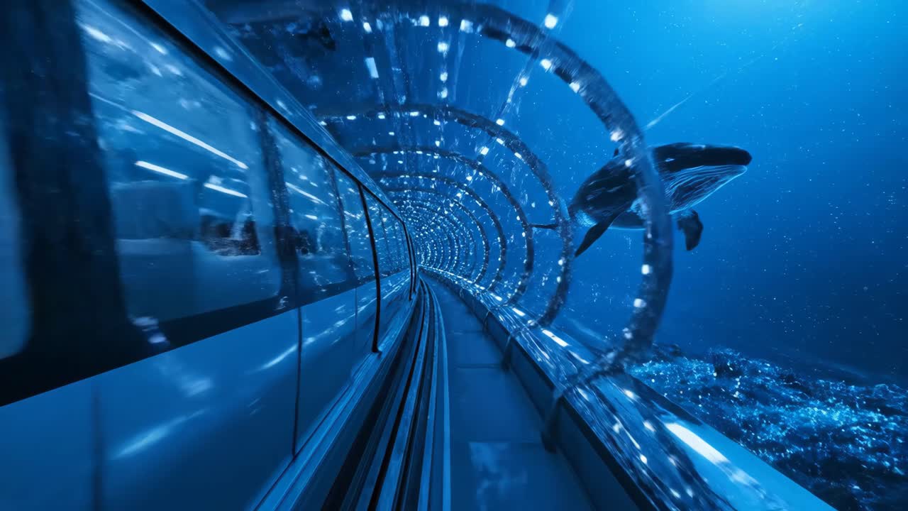 Underwater Tunnel with Whales