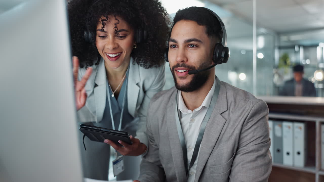 Call center, training and learning in office