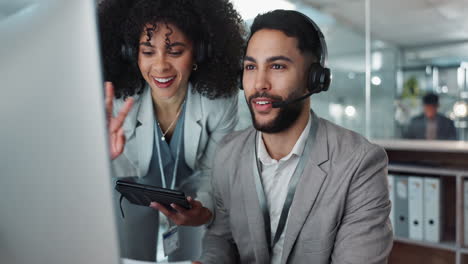 call center, training and learning in office