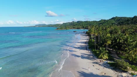 aerial shot of playa rincón, las galeras, samaná, featuring turquoise waters and white sand