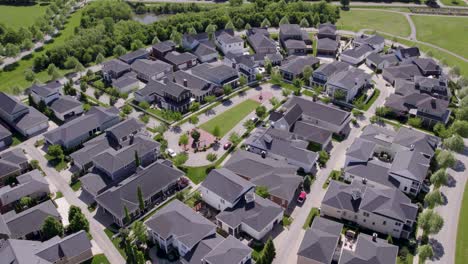 aerial view of the city center in norton commons, louisville, ky, showcasing shops, streets, and community layout. ideal for real estate, tourism, and urban development footage.