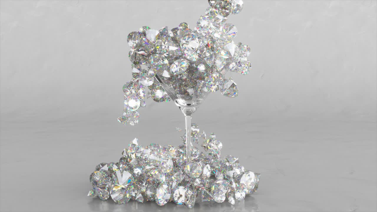 마르티니 컵에 있는 다이아몬드