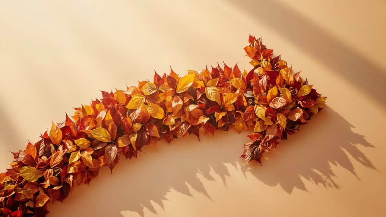 Arrow Made of Leaves Symbolizing Growth