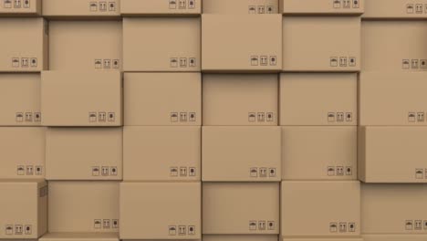 animation of stack of cardboard boxes moving in seamless loop