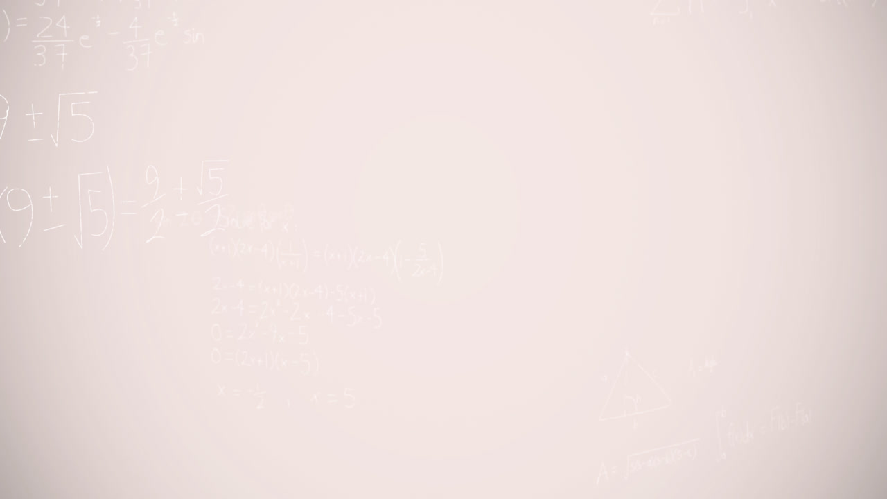 Animation of mathematical equations over white background