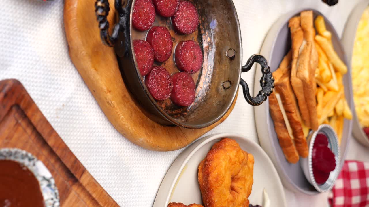 Breakfast food on a table