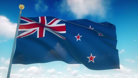 4k bandera muy detallada de nueva zelanda en bucle