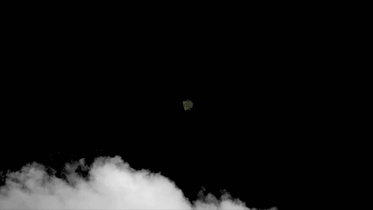 지구의 날을 기념하는 방패의 애니메이션은 검은색 배경의 연기에 대한 오염을 멈 ⁇ 니다.