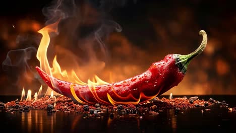 flaming red chili pepper
